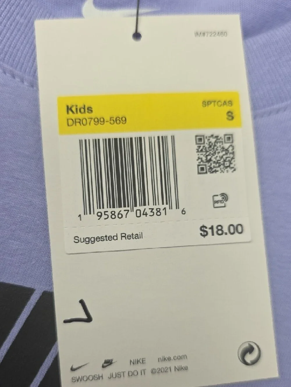 Nike Lavender Tee and Black Athletic Shorts Set - Picture 2 of 6